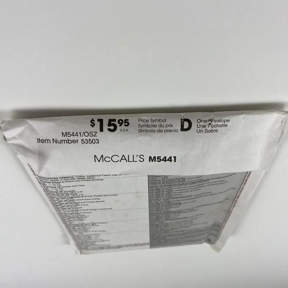 McCall's Crafts M5441 Apron Kitchen Essentials Sewing Pattern Organizer UNCUT FF